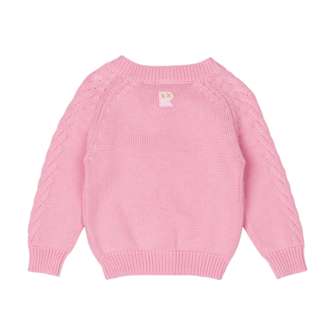 PINK BABY KNIT CARDIGAN - Baby Outerwear - Girls