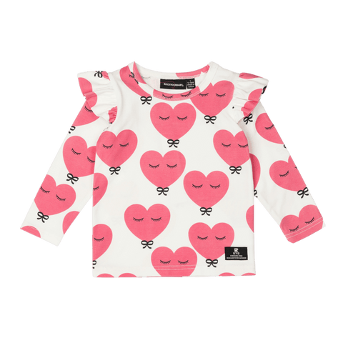 PINK HEART BABY T-SHIRT - Baby Top - Girls