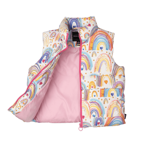 RAINBOWS AND STARS PUFFER VEST - Toddler Outerwear - Girls