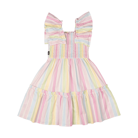 SORBET STRIPE SHIRRED DRESS - Toddler Dresses - Girls