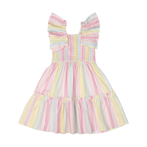 SORBET STRIPE SHIRRED DRESS - Toddler Dresses - Girls